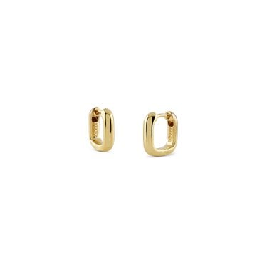 Guess Sterling Silver Nuances Gold Tone Huggie Hoop Earrings 13mm