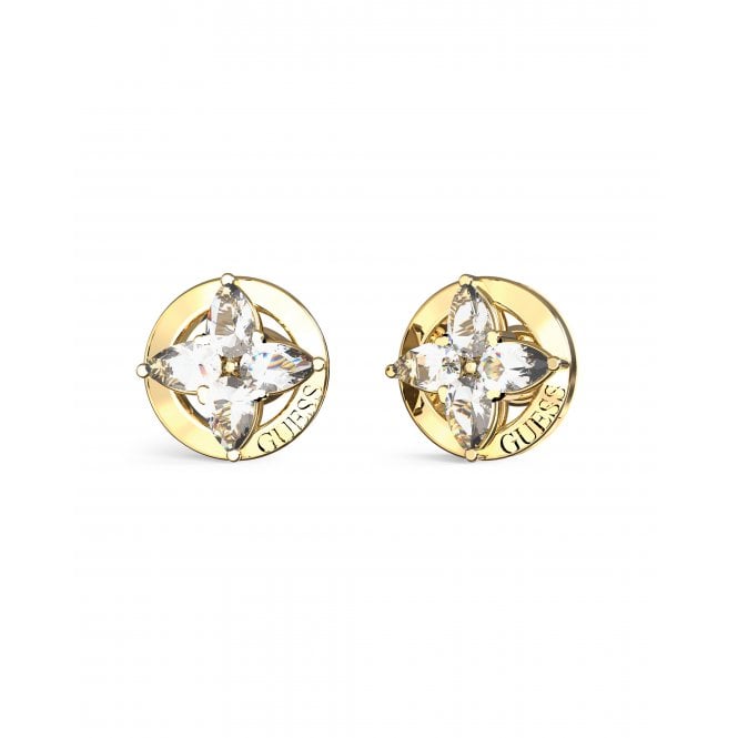 Guess Jewellery Guess Secret Gardens CZ Flower Stud Earrings 0.8cm