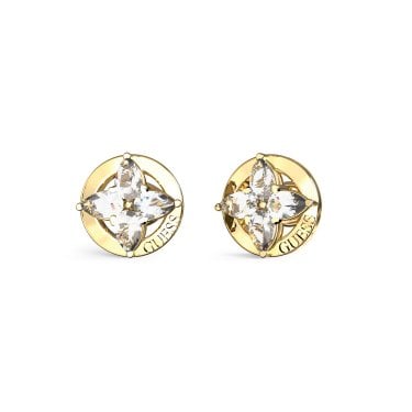 Guess Secret Gardens CZ Flower Stud Earrings 0.8cm