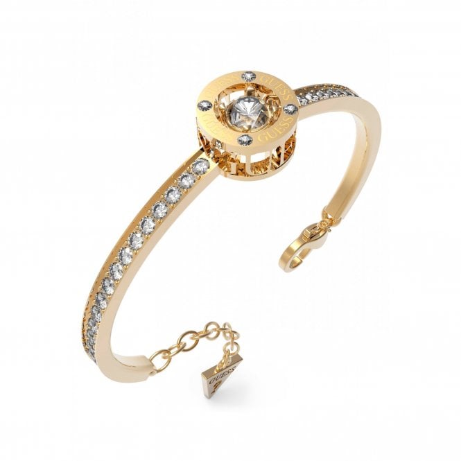 Guess Jewellery Guess Solitaire Yellow Gold Tone CZ Bangle