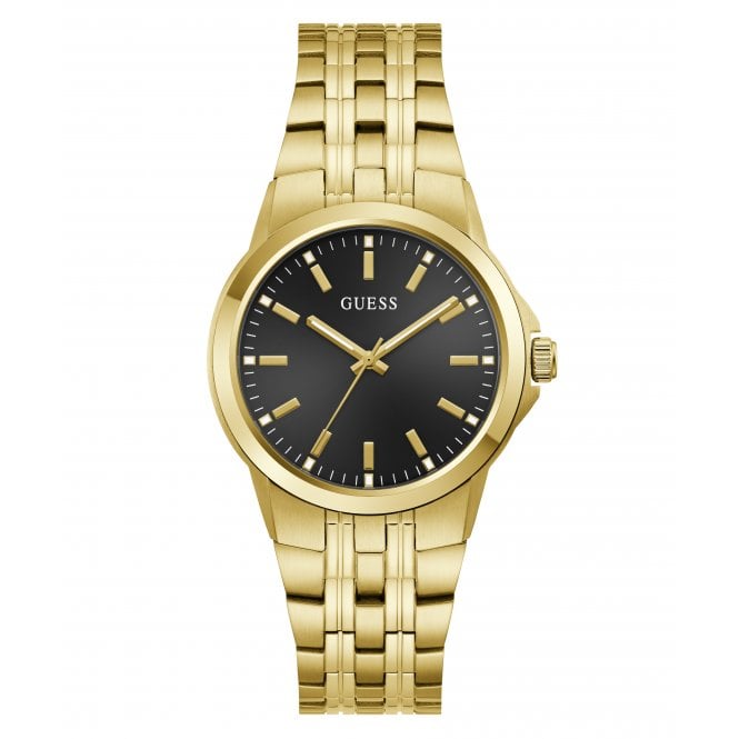 Guess Watches Guess Gents Archie Black Dial Gold Tone Stainless Steel Watch