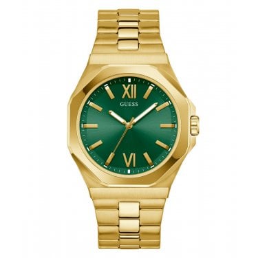 Guess Gents Emperor Green Dial Gold Tone Stainless Steel Watch
