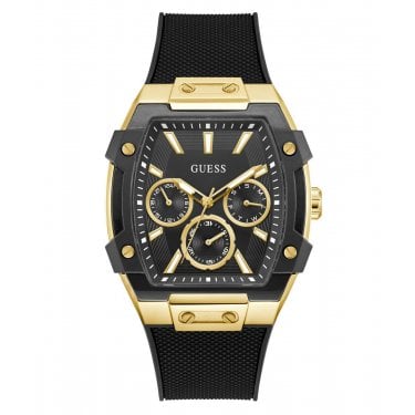 Guess Gents Phoenix Black Silicone Strap Watch
