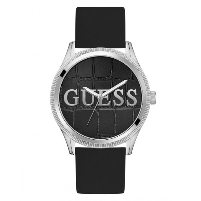 Guess Watches Guess Gents Reputation Black Silicone Strap Watch