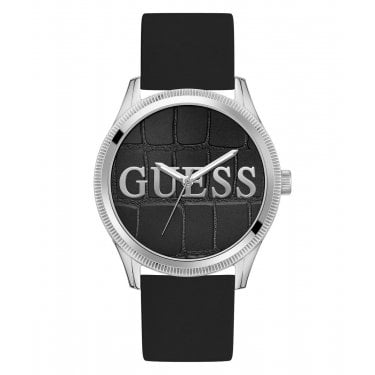 Guess Gents Reputation Black Silicone Strap Watch