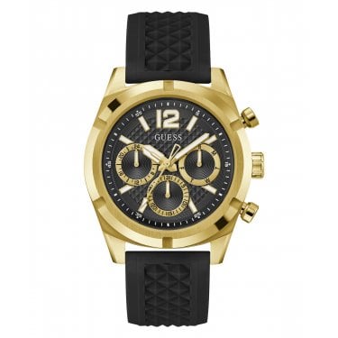 Guess Gents Resistance Black Silicone Strap Watch