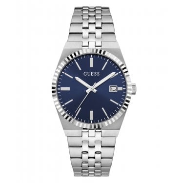 Guess Gents Vincent Blue Dial Stainless Steel Watch