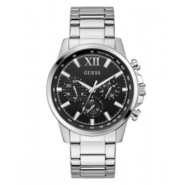 Guess Gents Walker Black Dial Stainless Steel Watch