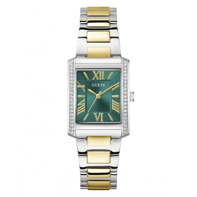Guess Watches Guess Ladies Bonnie Rectangular Two Tone Stainless Steel Watch