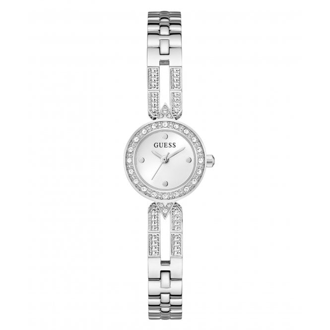Guess Watches Guess Ladies Cassidy Silver Dial Crystal Stainless Steel Watch