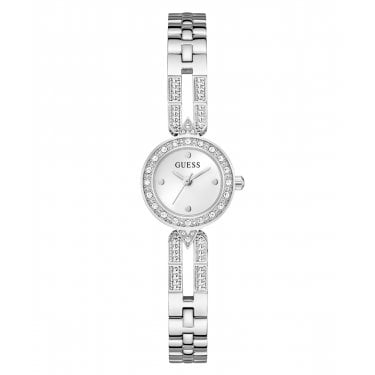 Guess Ladies Cassidy Silver Dial Crystal Stainless Steel Watch