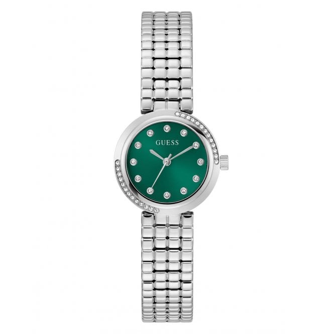 Guess Watches Guess Ladies Clara Green Dial Stainless Steel Watch