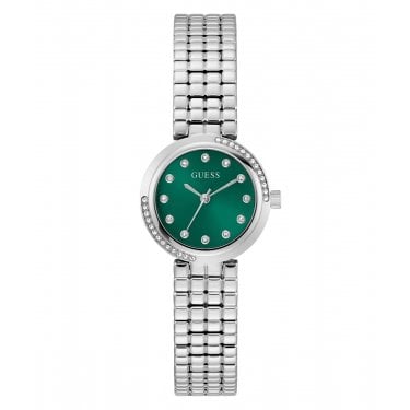 Guess Ladies Clara Green Dial Stainless Steel Watch