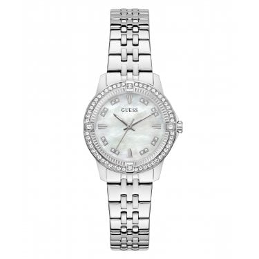 Guess Ladies Colette Mother of Pearl Dial Stainless Steel Watch