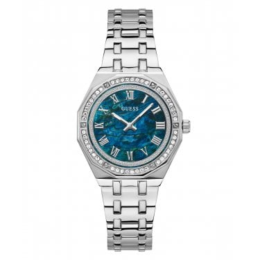 Guess Ladies Desire Blue Dial Stainless Steel Watch