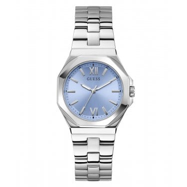 Guess Ladies Empress Blue Dial Stainless Steel Watch