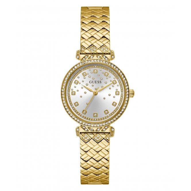 Guess Watches Guess Ladies Enchantment Glitz Gold Tone Stainless Steel Watch