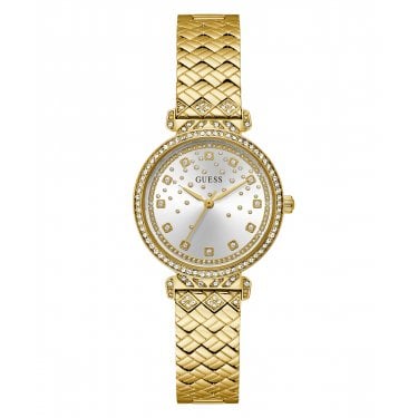 Guess Ladies Enchantment Glitz Gold Tone Stainless Steel Watch
