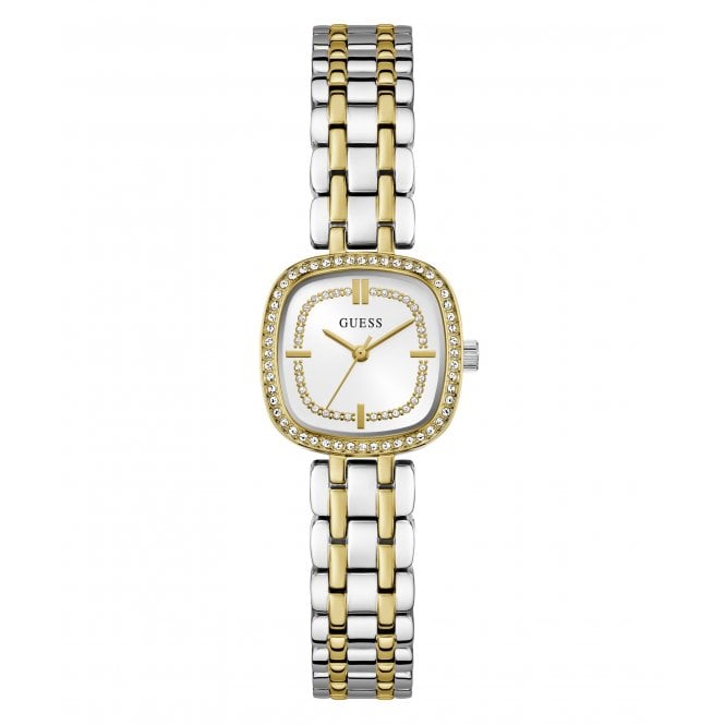 Guess Watches Guess Ladies Hazel White Dial Two Tone Stainless Steel Watch