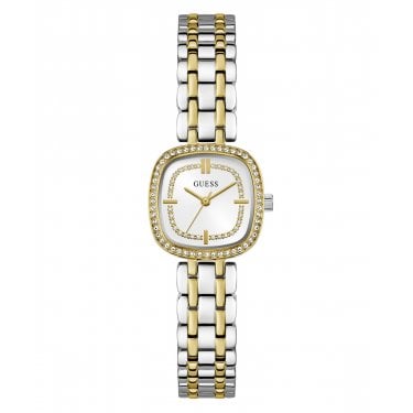 Guess Ladies Hazel White Dial Two Tone Stainless Steel Watch