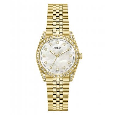 Guess Ladies Jada Mother Of Pearl Dial Gold Tone Stainless Steel Watch