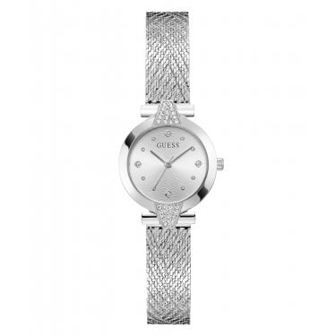Guess Ladies Louisa Silver Dial Mesh Strap Watch