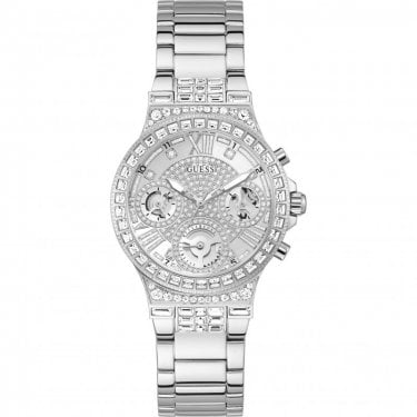 Guess Ladies Moonlight Crystal Stainless Steel Watch