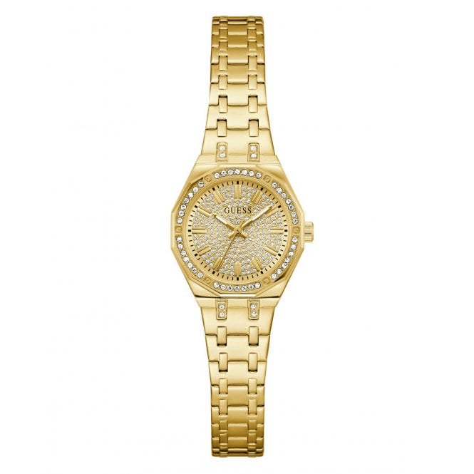Guess Watches Guess Ladies Pixie CZ Dial Gold Tone Stainless Steel Watch