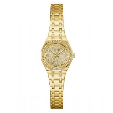 Guess Ladies Pixie CZ Dial Gold Tone Stainless Steel Watch