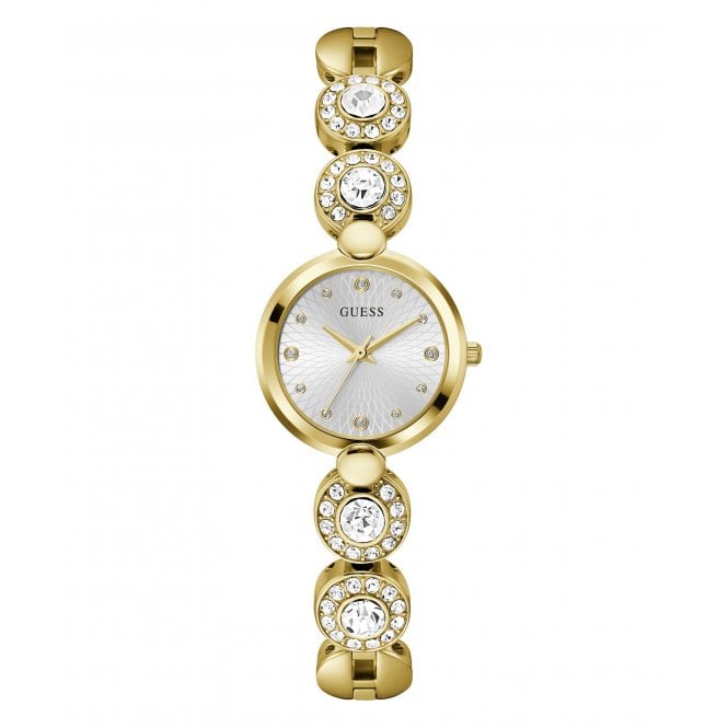 Guess Watches Guess Ladies Stardom Glitz Gold Tone Stainless Steel Watch