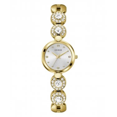 Guess Ladies Stardom Glitz Gold Tone Stainless Steel Watch