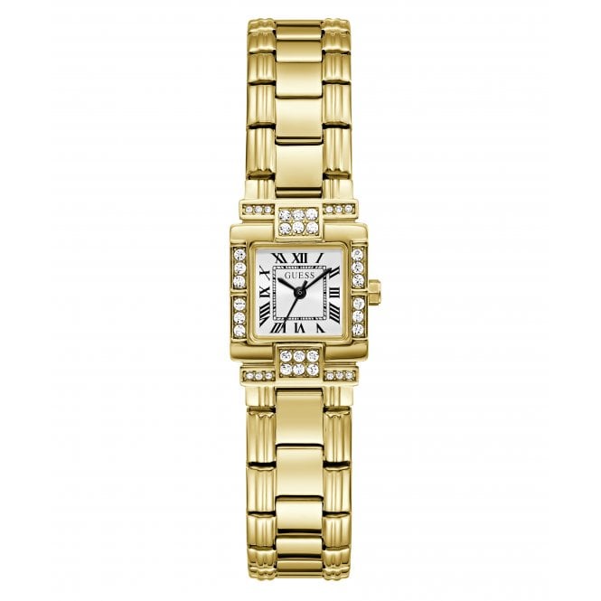 Guess Watches Guess Ladies Taylor White Dial Gold Tone Stainless Steel Watch