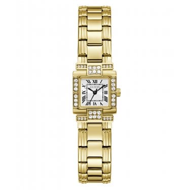 Guess Ladies Taylor White Dial Gold Tone Stainless Steel Watch