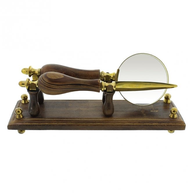Harvey Makin  Brass Magnifying Glass & Paperknife 13 x 25 x 7cm