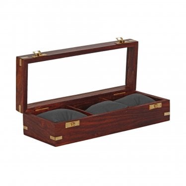 Harvey Makin Mahogany Finished Wooden Watch Box 7 x 28 x 11.5cm