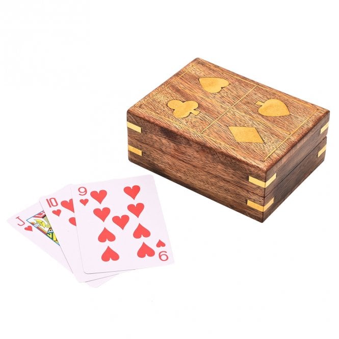 Harvey Makin  Pack of Playing Cards In Wooden Box 4 x 11 x 9cm