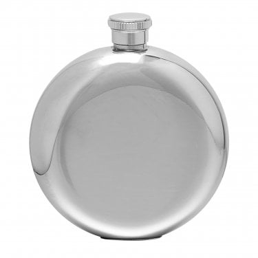 Harvey Makin Round Stainless Steel Hip Flask 5oz, 10.3 x 8.9 x 2.8cm