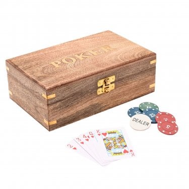 Harvey Makin Wooden Poker Set 7 x 19 x 12cm