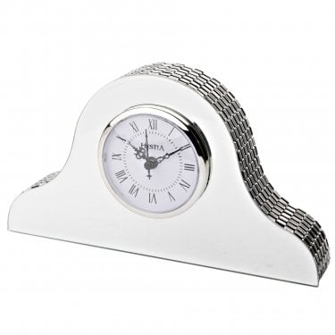 Hestia Glass Mirror Napoleon Mantel Clock 13.5 x 23.2 x 5.4cm