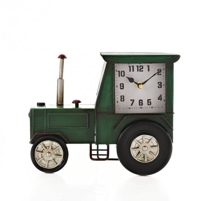Hometime  Dark Green Tractor Mantel Clock 21 x 26 x 11cm