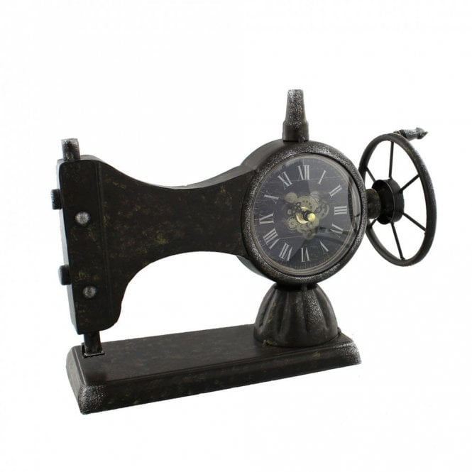 Gifts Hometime Metal Mantel Clock - Sewing Machine 225 x 355mm