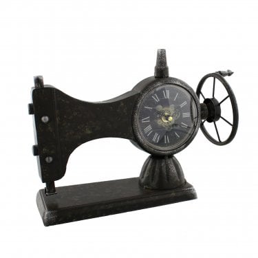 Hometime Metal Mantel Clock - Sewing Machine 225 x 355mm