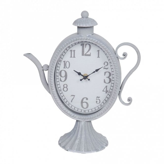 Gifts Hometime Metal Mantel Clock - Teapot 315 x 275mm