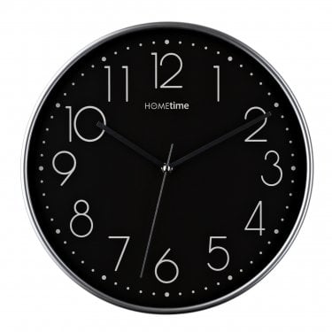 Hometime Round Black Wall Clock 30 x 30 x 4cm