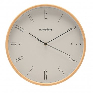 Hometime White Dial Bamboo Wall Clock 32 x 32 x 4.8cm
