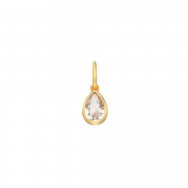 Hot Diamonds Birthstone Gold Tone April Birthstone Charm   