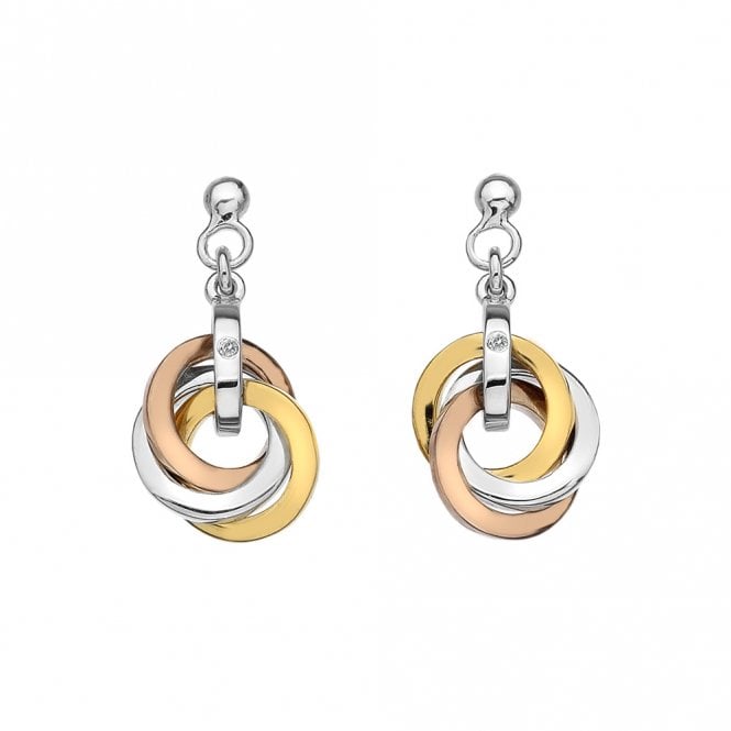 Hot Diamonds  Calm Trio Three Tone Drop Earrings 2.3 x 1.2cm