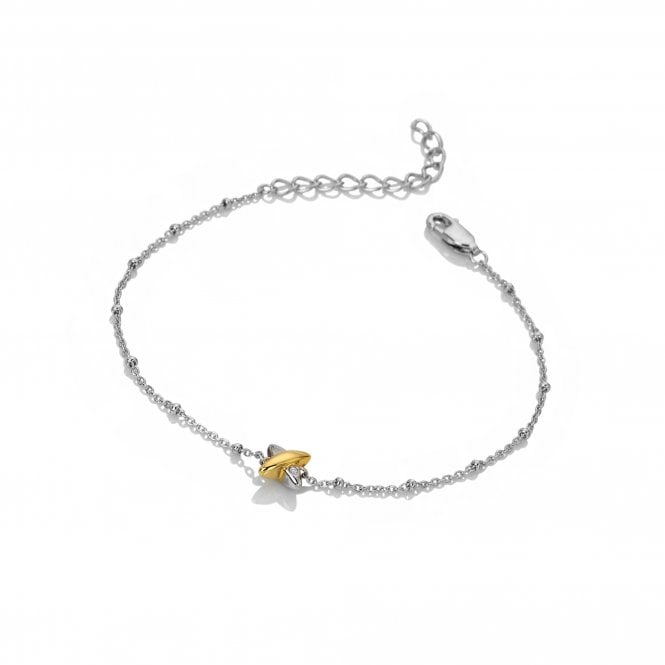 Hot Diamonds  Coupled Crossover Two Tone Bracelet 17-21cm