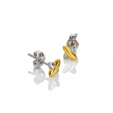 Hot Diamonds Coupled Crossover Two Tone Stud Earrings 0.8 x 0.8cm