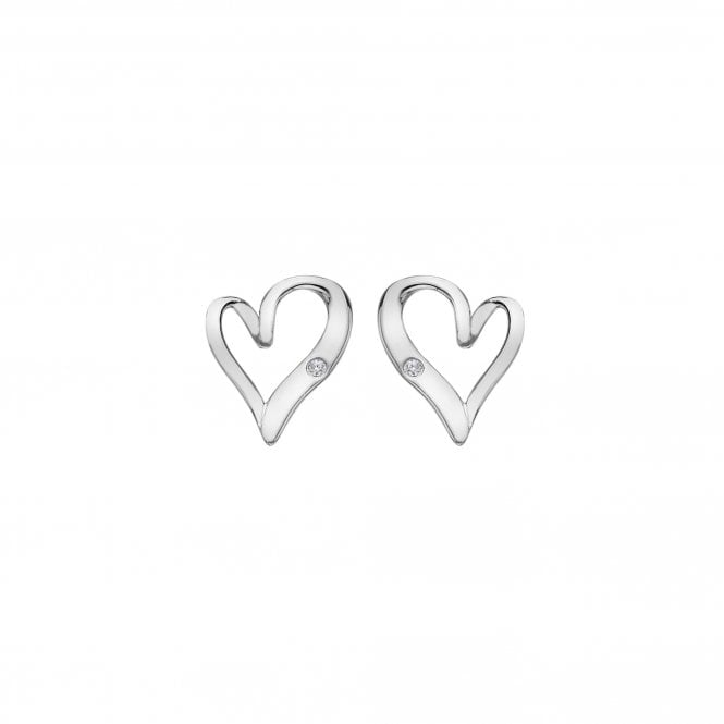 Hot Diamonds  Delicate Pointed Twist Heart Stud Earrings 1 x 0.9cm